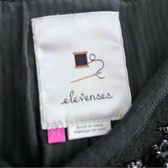 Elevenses black boiled wool beaded sequins minka jacket blazer cardigan XS - Picture 4 of 10